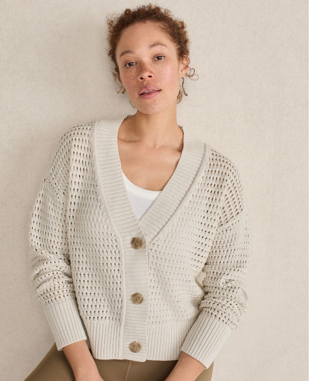 Haven Organic Cotton Open Stitch Cardigan (S)