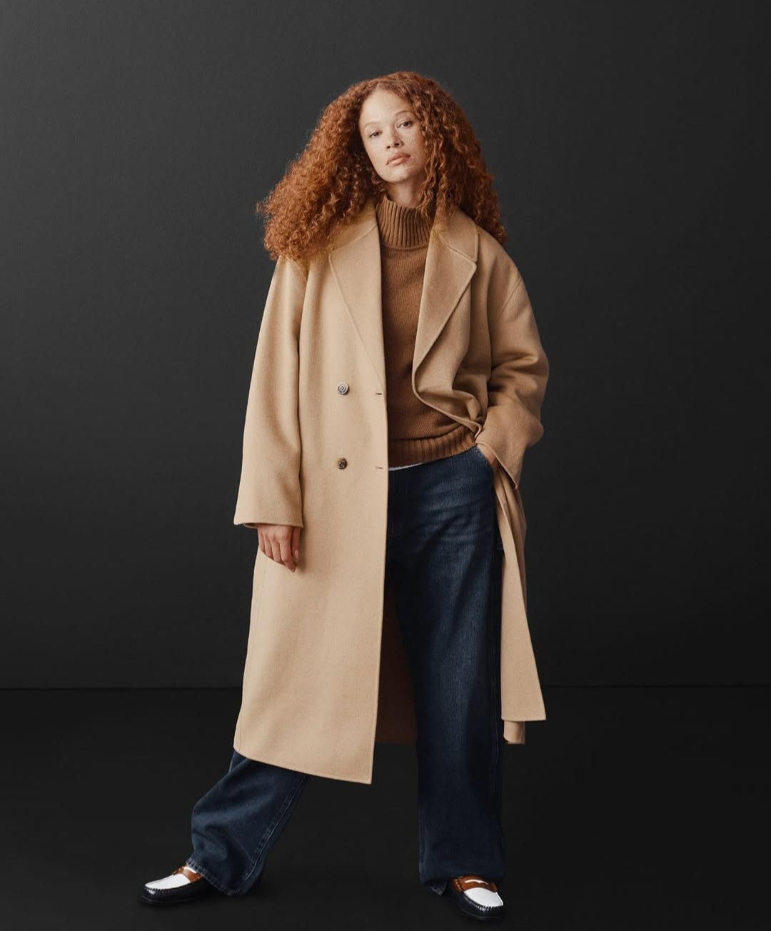 Gap Camel Wool Blend Coat (M Tall)