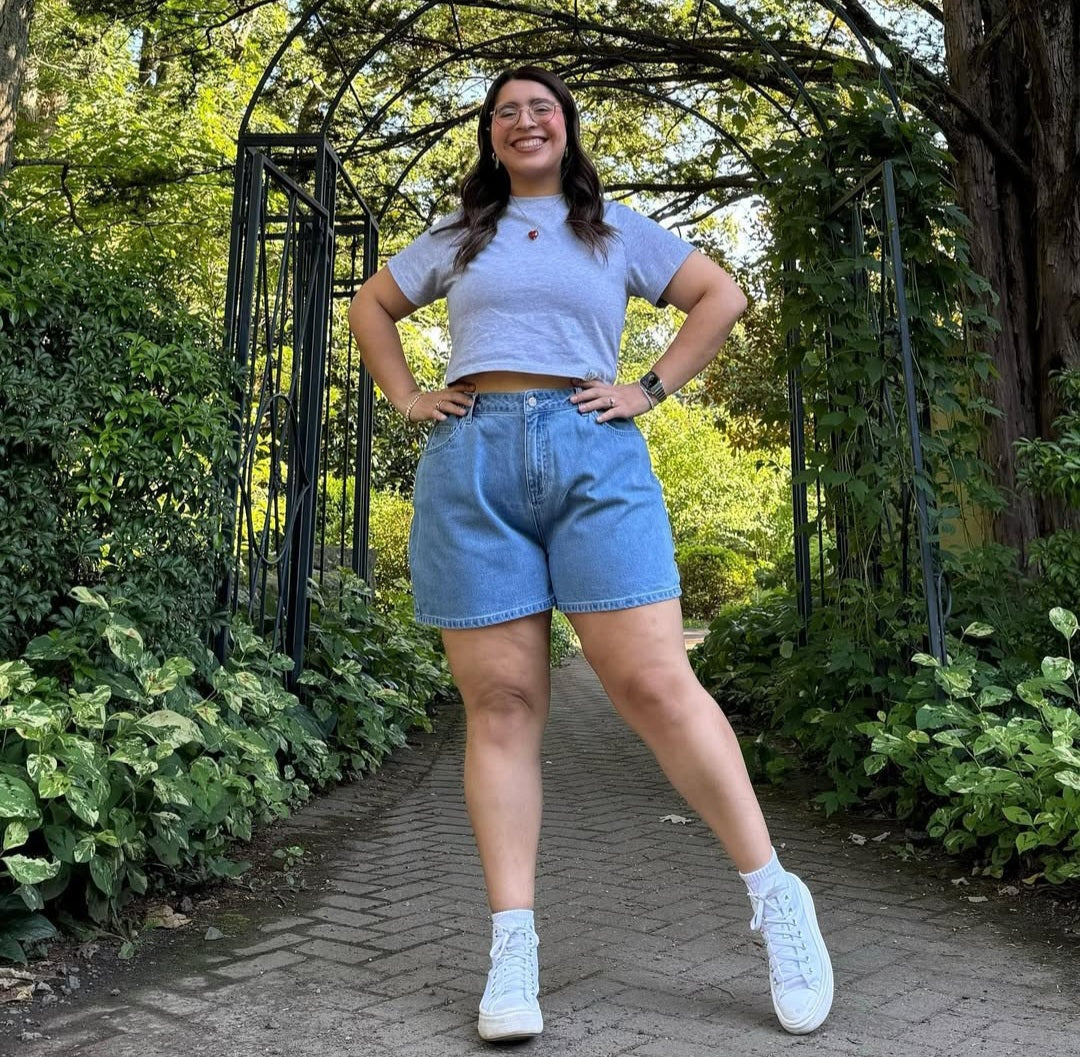 Shiny By Nature Baggy Denim Shorts (XL)