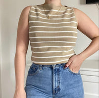 Banana Republic Striped Boatneck Tank (XXL)