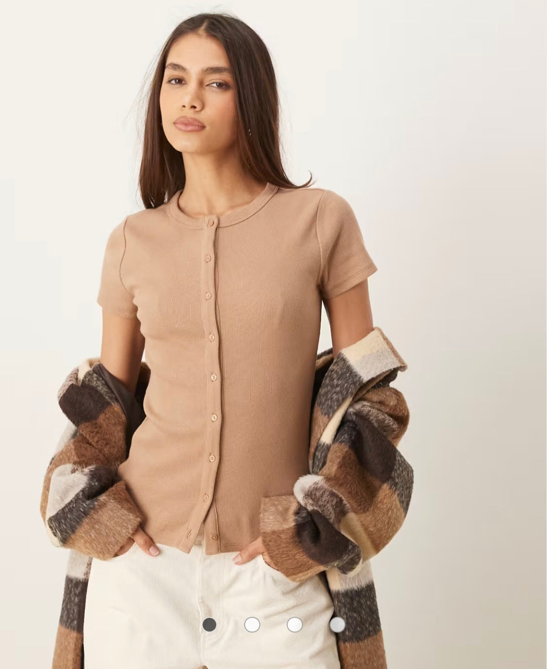 Abercrombie Brown Ribbed Tee (S)