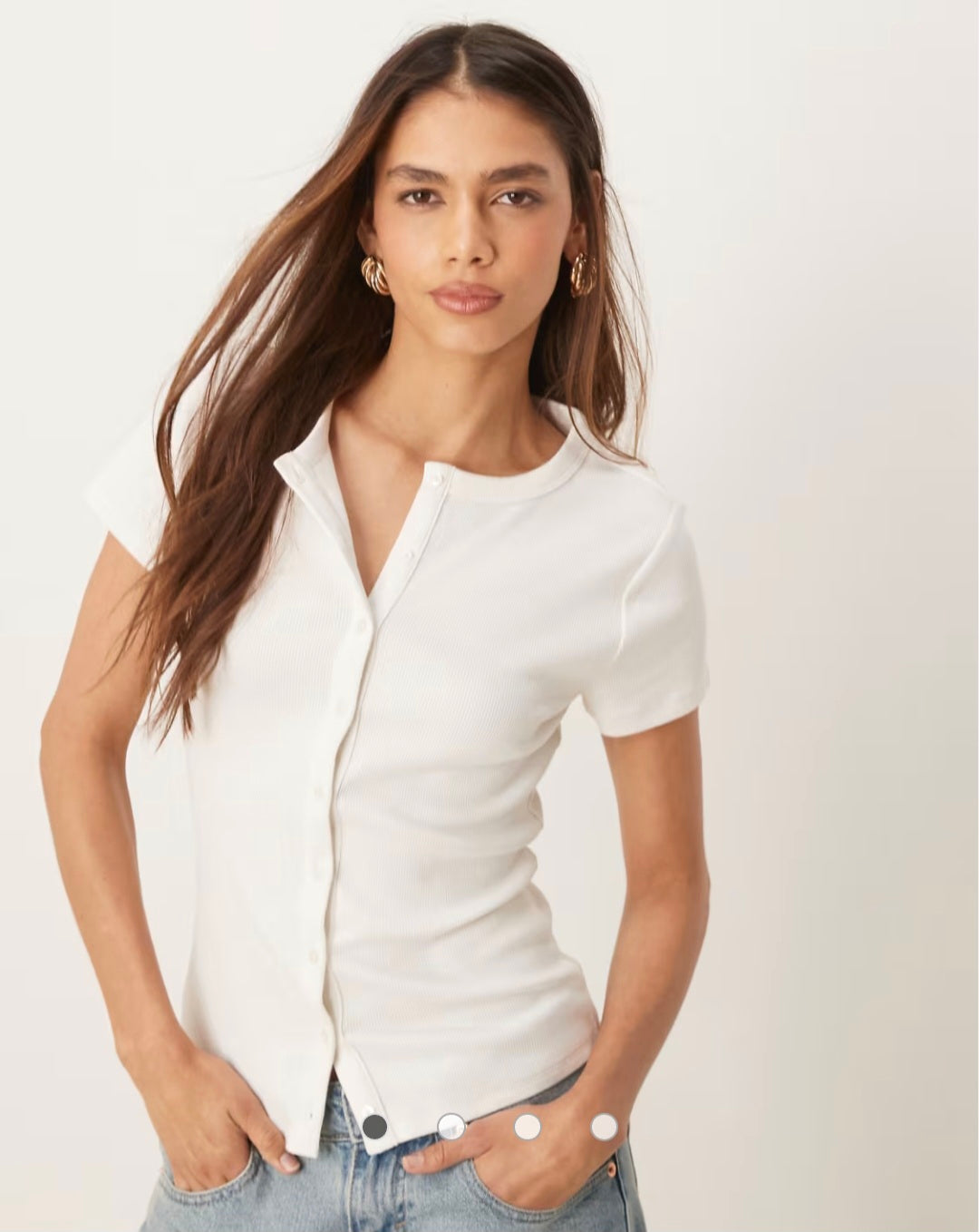 Abercrombie Ribbed Button Up Tee (S)