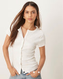 Abercrombie Ribbed Button Up Tee (S)