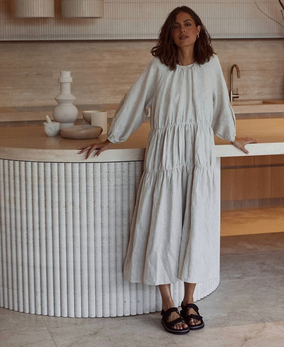 Dissh Linen Tiered Midi Dress (8)