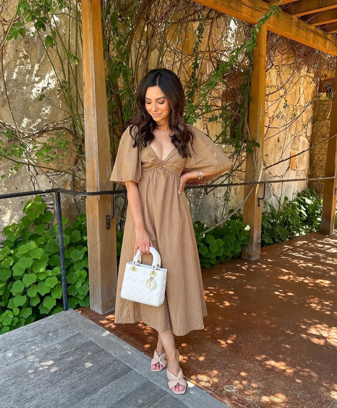 Abercrombie Polka Dot Midi Dress (XS)
