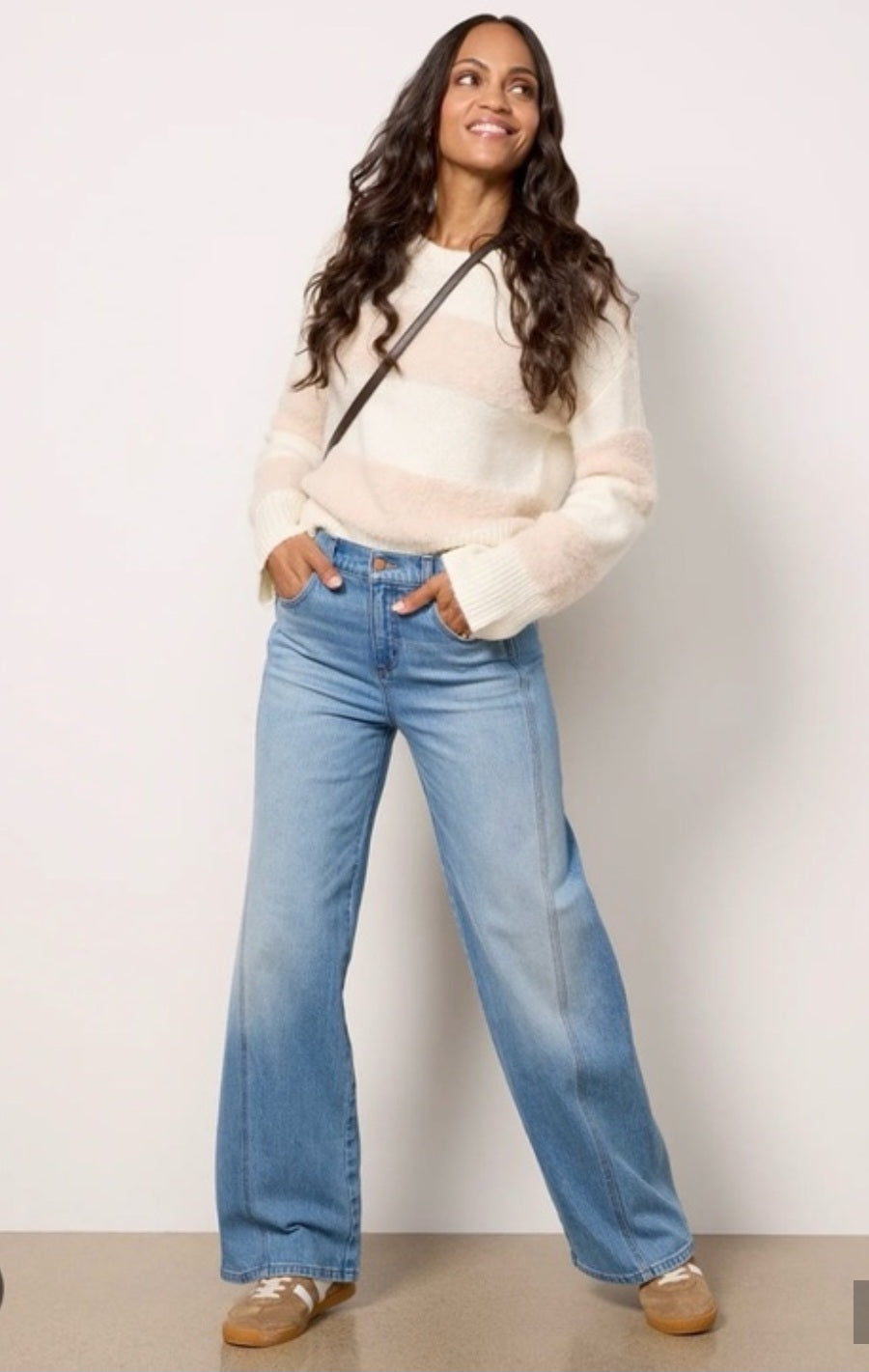 Evereve Seamed Wide Leg Jeans (28)