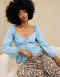 Aerie Denim Chambray Top (M)