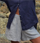 Quince Striped Pull On Linen Shorts (XL)