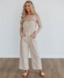 Wishlist Neutral Gingham Overalls (S)