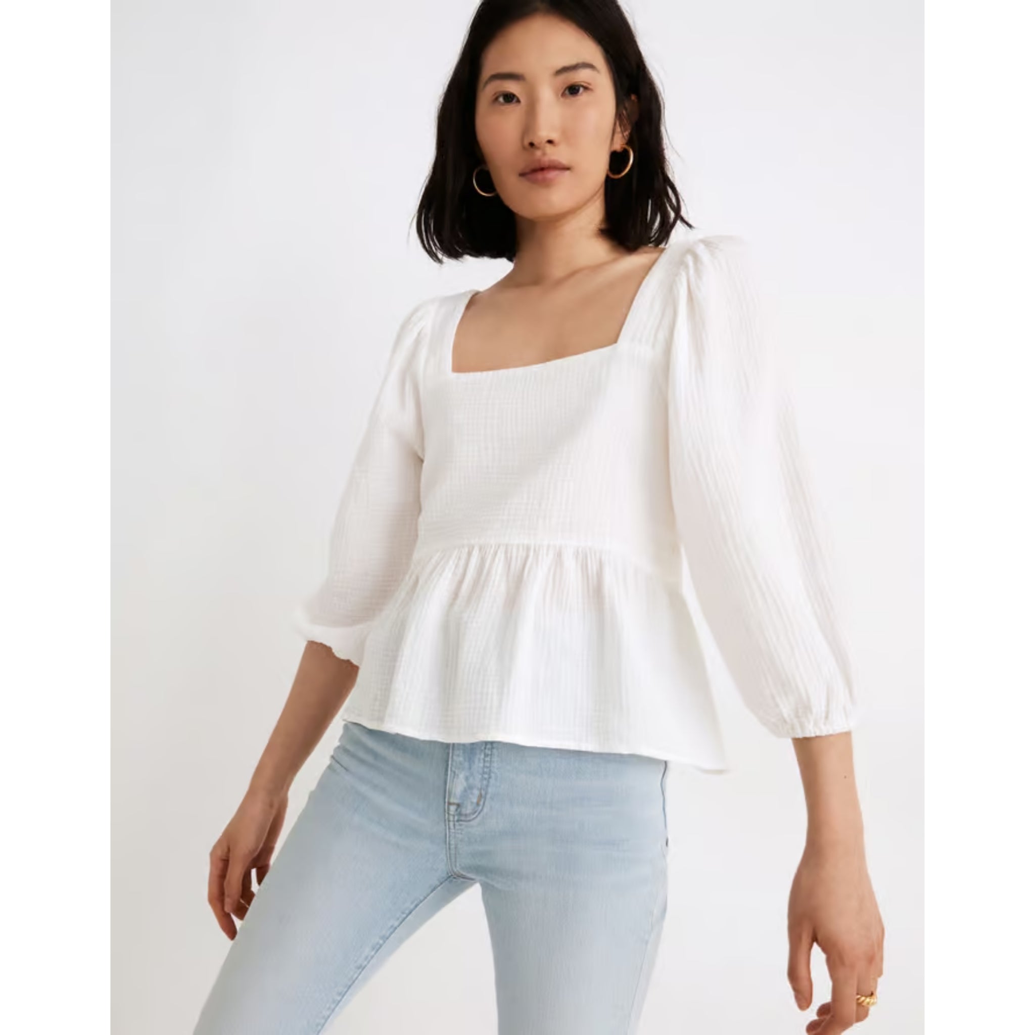 Madewell Gauze Puff Sleeve Top (M/L)