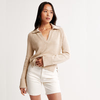 Abercrombie Neutral Collared Sweater (S)