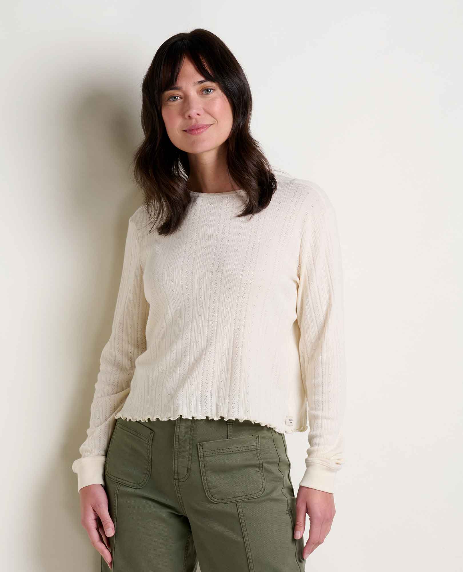 Toad & Co Cream Pointelle Tee (S)