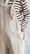 Miou Muse Linen Cotton Wide Leg Overalls (L)