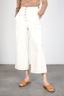 Mod Ref Ecru Wide Leg Pants (L)