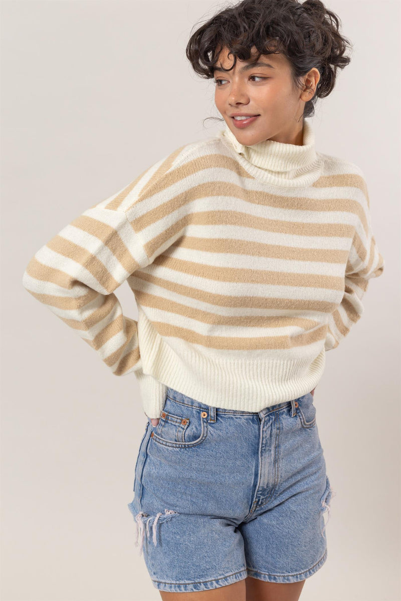 NEW Striped Turtleneck Sweater (L)