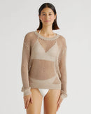 Quince Open Knit Coverup Crew (M)