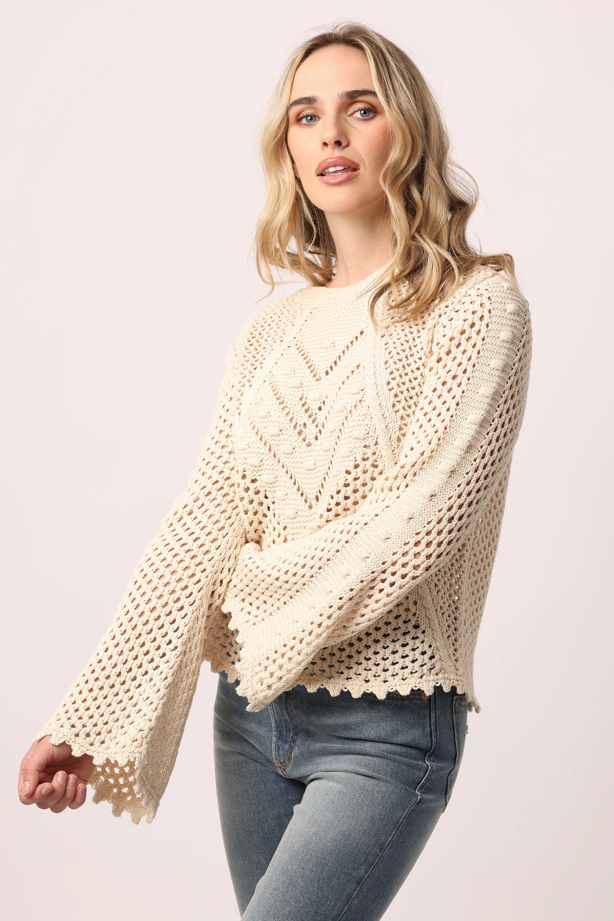 Another Love Cotton Crochet Top (M)