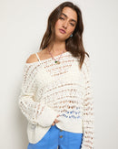 Relaxed Crochet Cotton Sweater (L)
