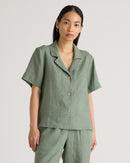 Quince Green Boxy Linen Shirt (L)