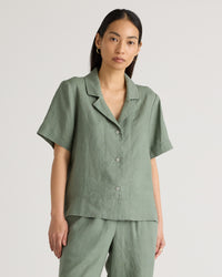 Quince Green Boxy Linen Shirt (L)