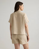 Quince Boxy Linen Button Up (L)
