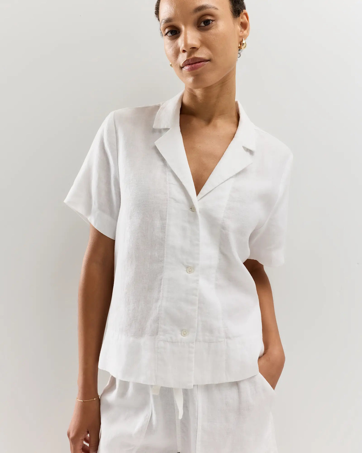 Quince Boxy Linen Shirt (S)