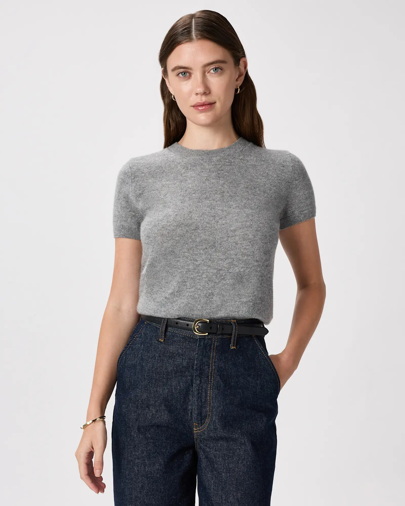 Quince Gray Cashmere Sweater Tee (XS)