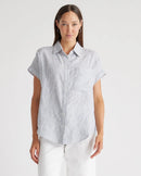 Quince Striped Linen Shirt (M)