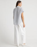 Quince Striped Linen Shirt (M)