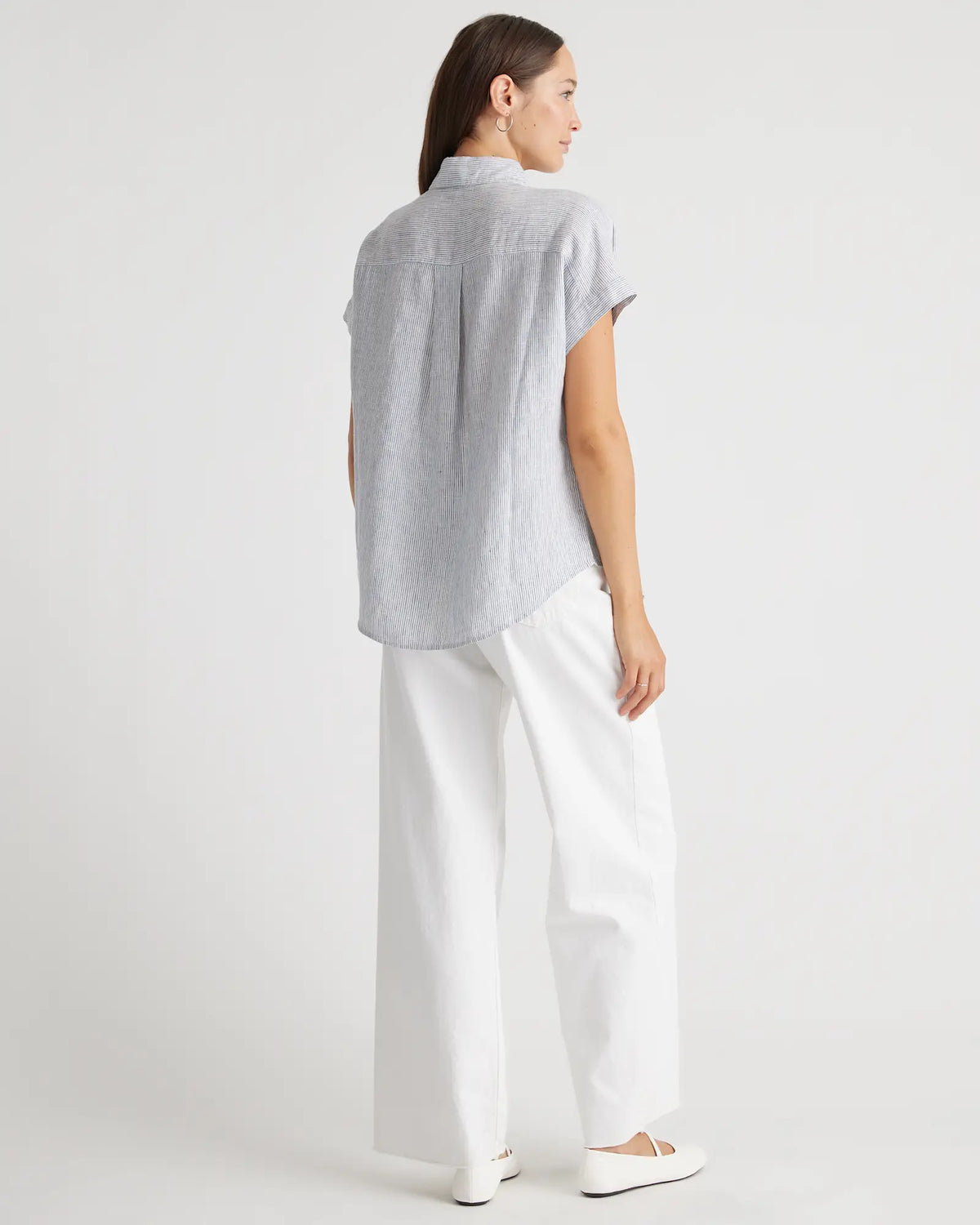 Quince Striped Linen Shirt (M)