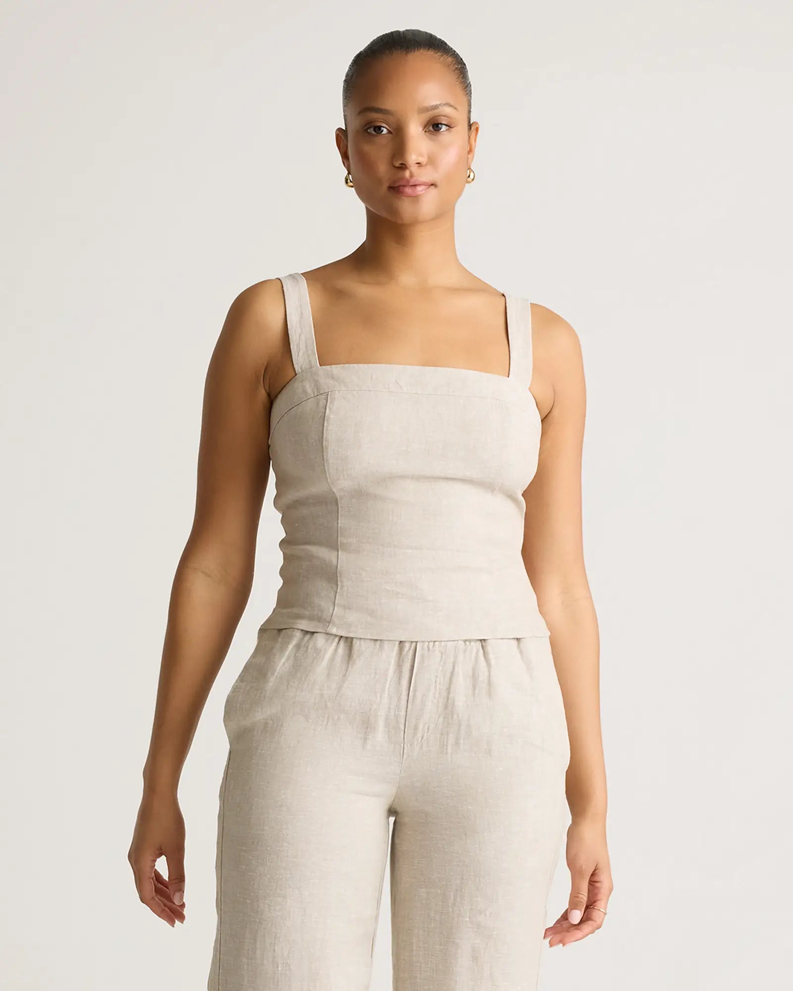 Quince Linen Square Neck Tank (S)