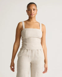 Quince Linen Square Neck Tank (S)