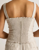 Quince Linen Square Neck Tank (S)