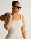 Quince Linen Square Neck Tank (S)