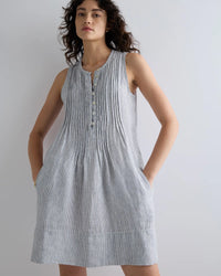 Quince Striped Linen Mini Dress (M)