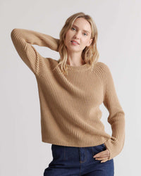 Quince Camel Cotton Sweater (S)