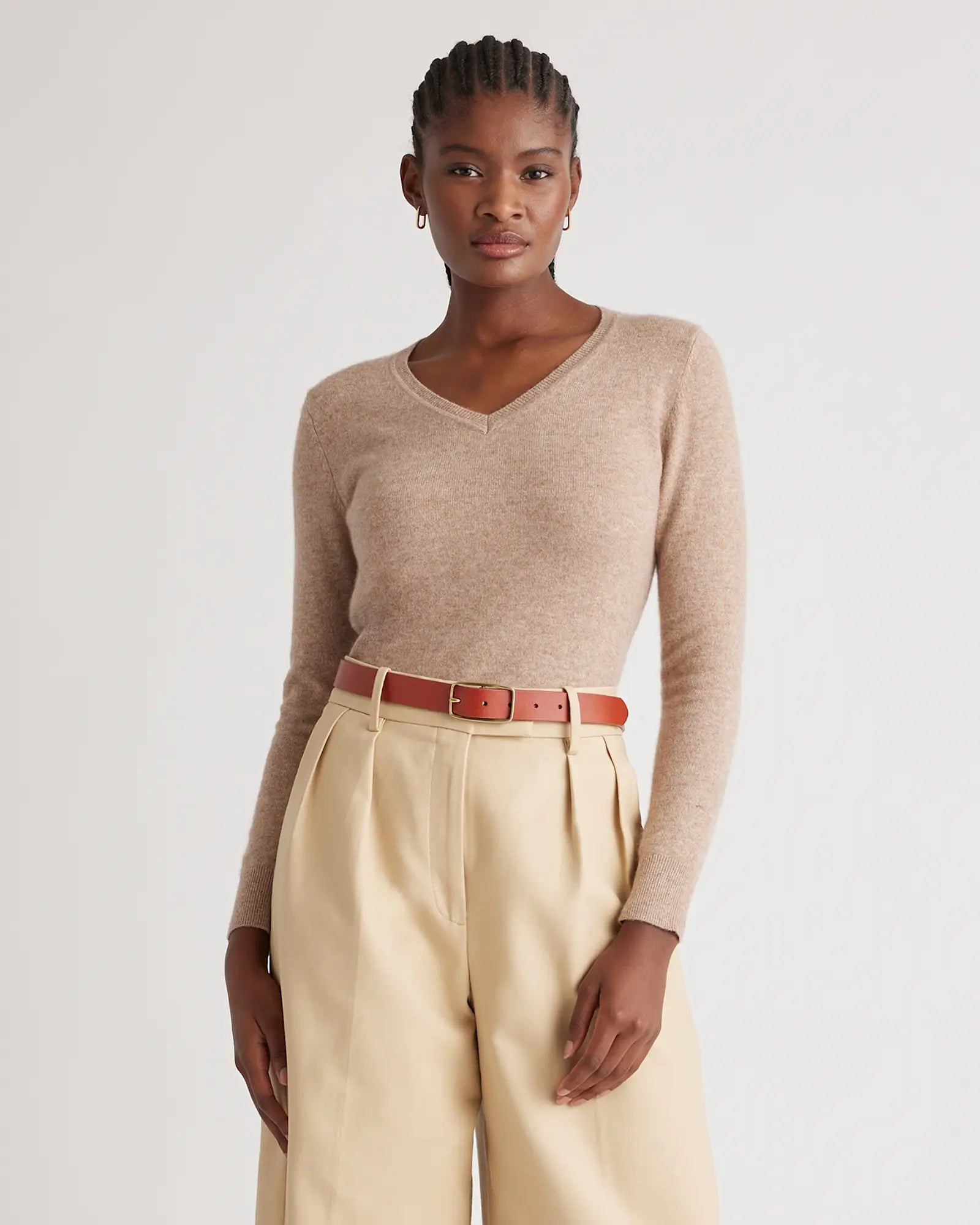 Quince Cashmere V Neck Sweater (XL)