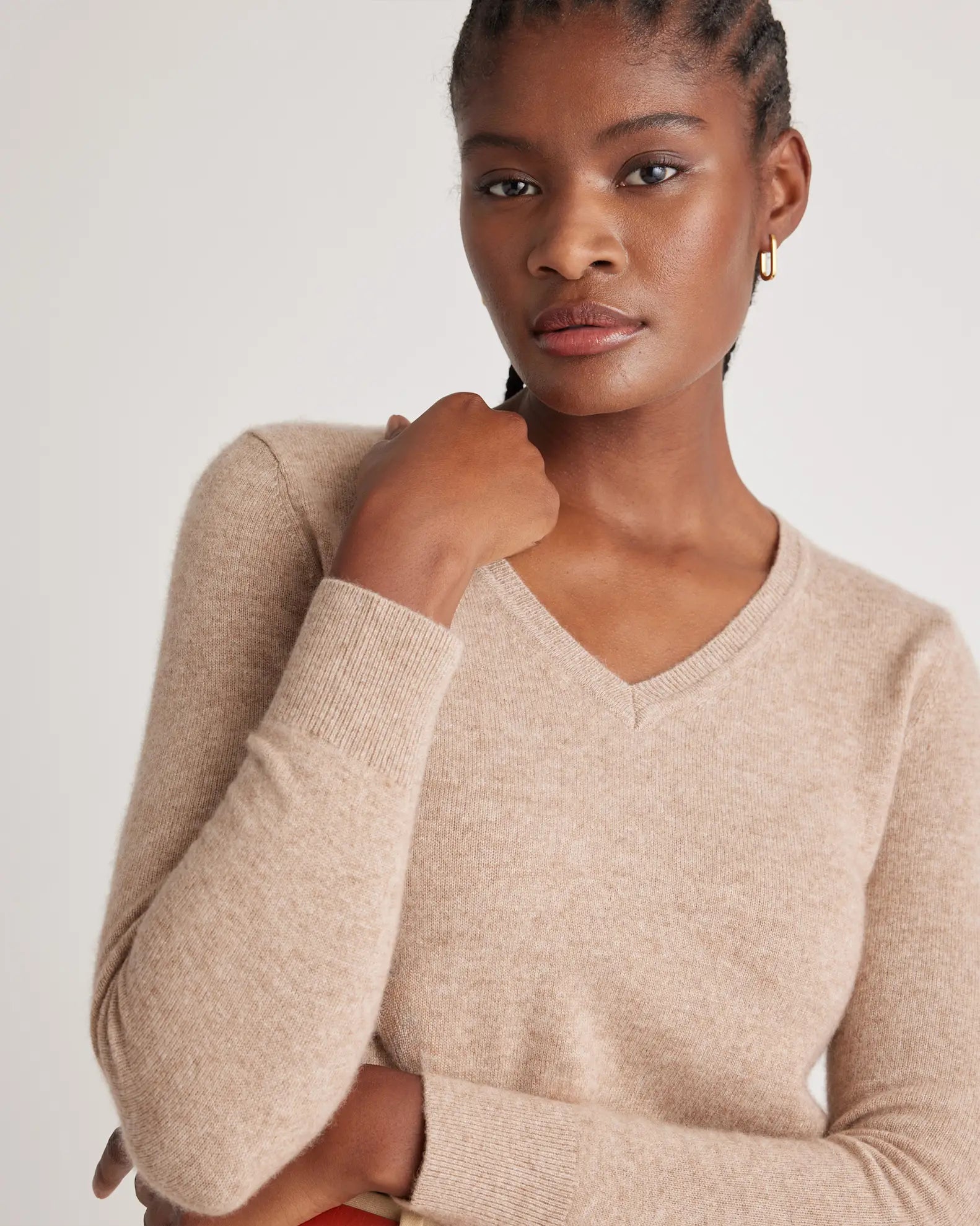 Quince Cashmere V Neck Sweater (XL)
