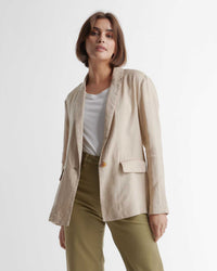 Quince Relaxed Linen Blazer (M)