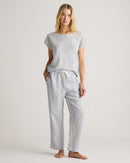Quince Pinstriped Linen Pants (S)