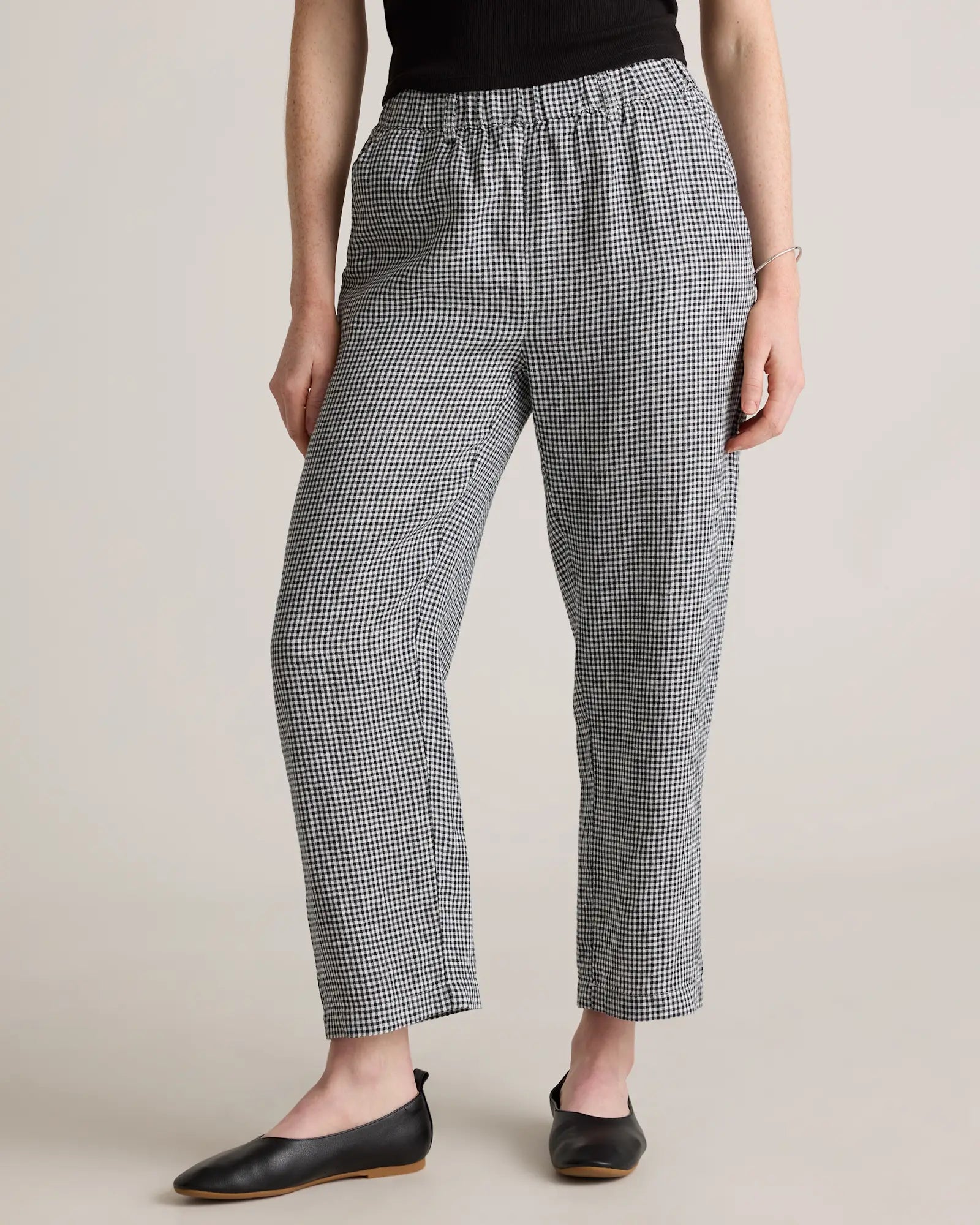 Quince Linen Gingham Pants (S)