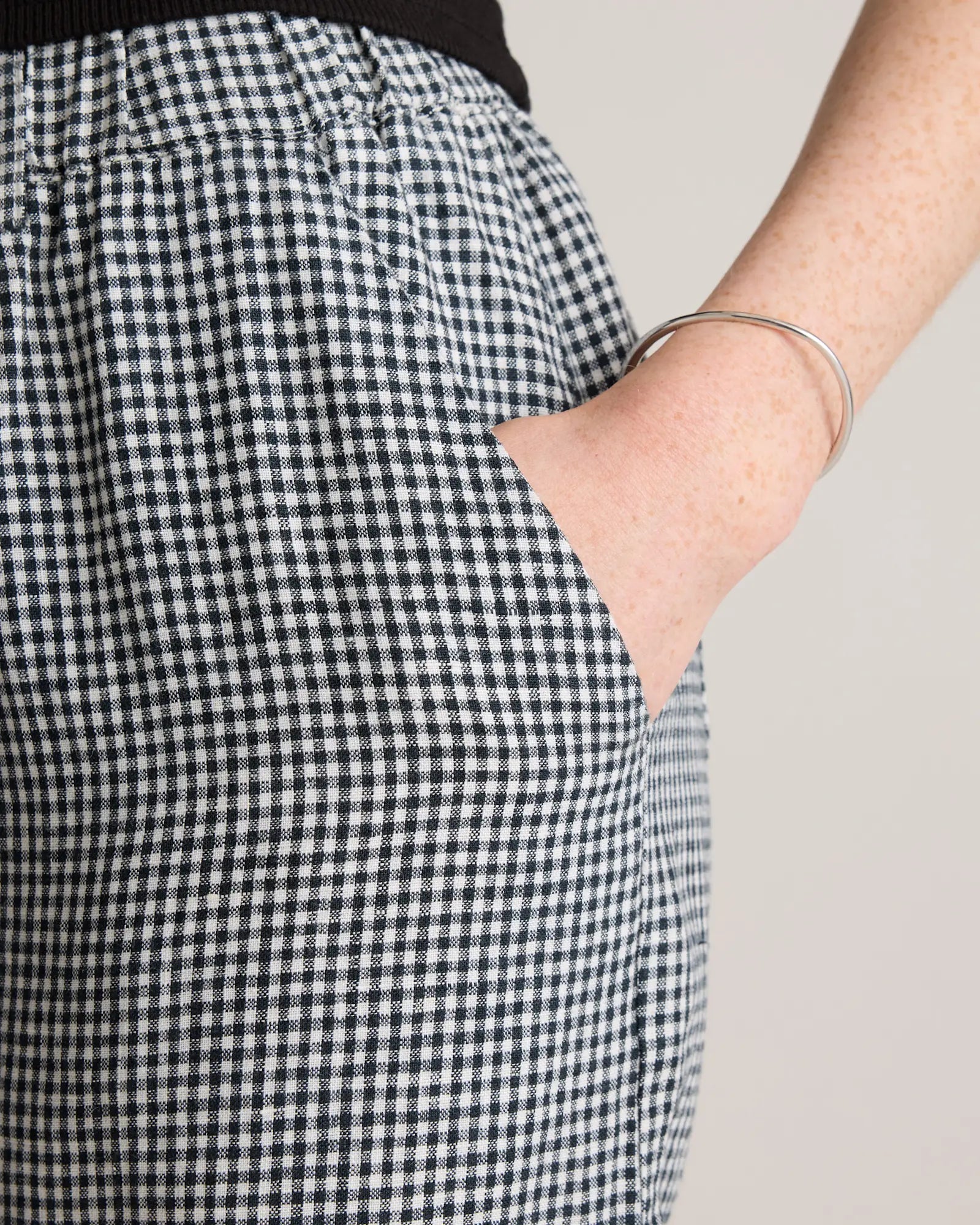 Quince Linen Gingham Pants (S)