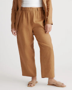 Quince Brown Linen Pants (XS)
