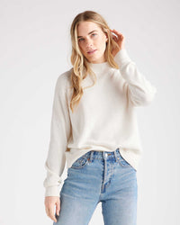 Quince Organic Cotton Mockneck Sweater (M)