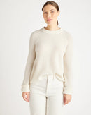 Quince Ivory Cashmere Sweater (L)