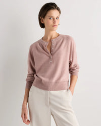 Quince Cashmere Henley Sweater (L)