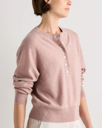 Quince Cashmere Henley Sweater (L)