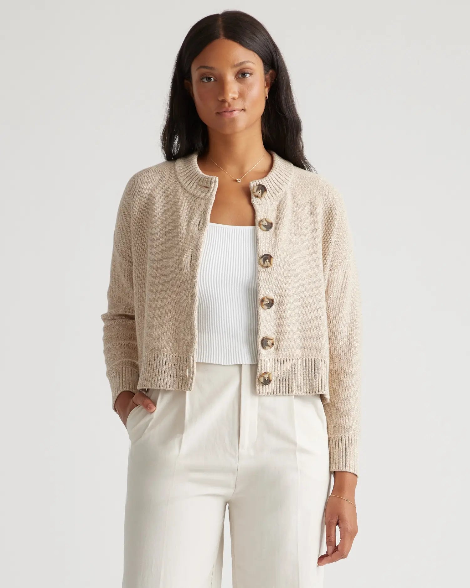 Quince Organic Cotton Cardigan (L)
