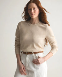 Quince Neutral Cotton Cashmere Sweater Tee (L)