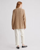 Quince Oversized Cable Knit Cardigan (S)